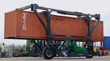 Truck transporting container